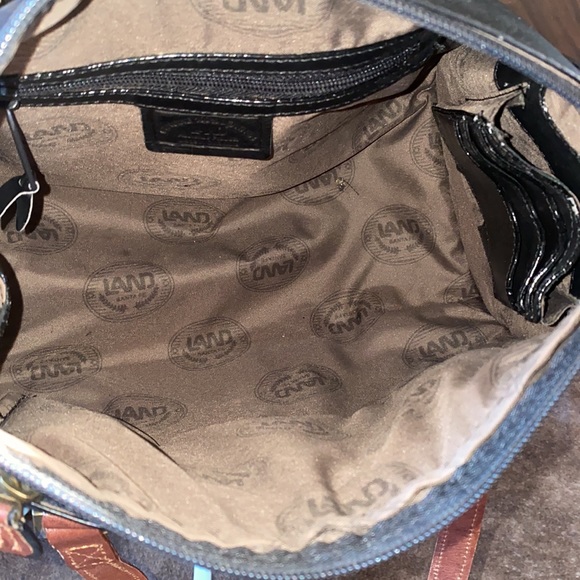 SOLD EB. LAND Santa Fe Genuine Leather Bag Black - Picture 7 of 9